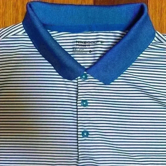 Nike Golf | Men’s dri-fit  blue and white stripe standard fit shirt size XL - Picture 4 of 6